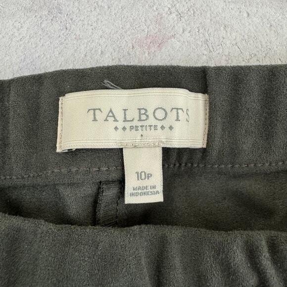 Talbots Pants Women's 10p Petite Gray Faux Suede Leggings Pull On - Picture 3 of 8